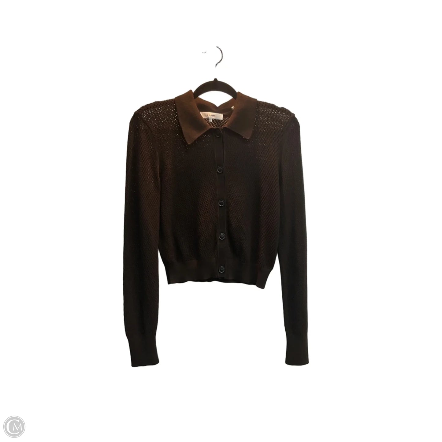 Top Long Sleeve By Frame In Brown, Size: M
