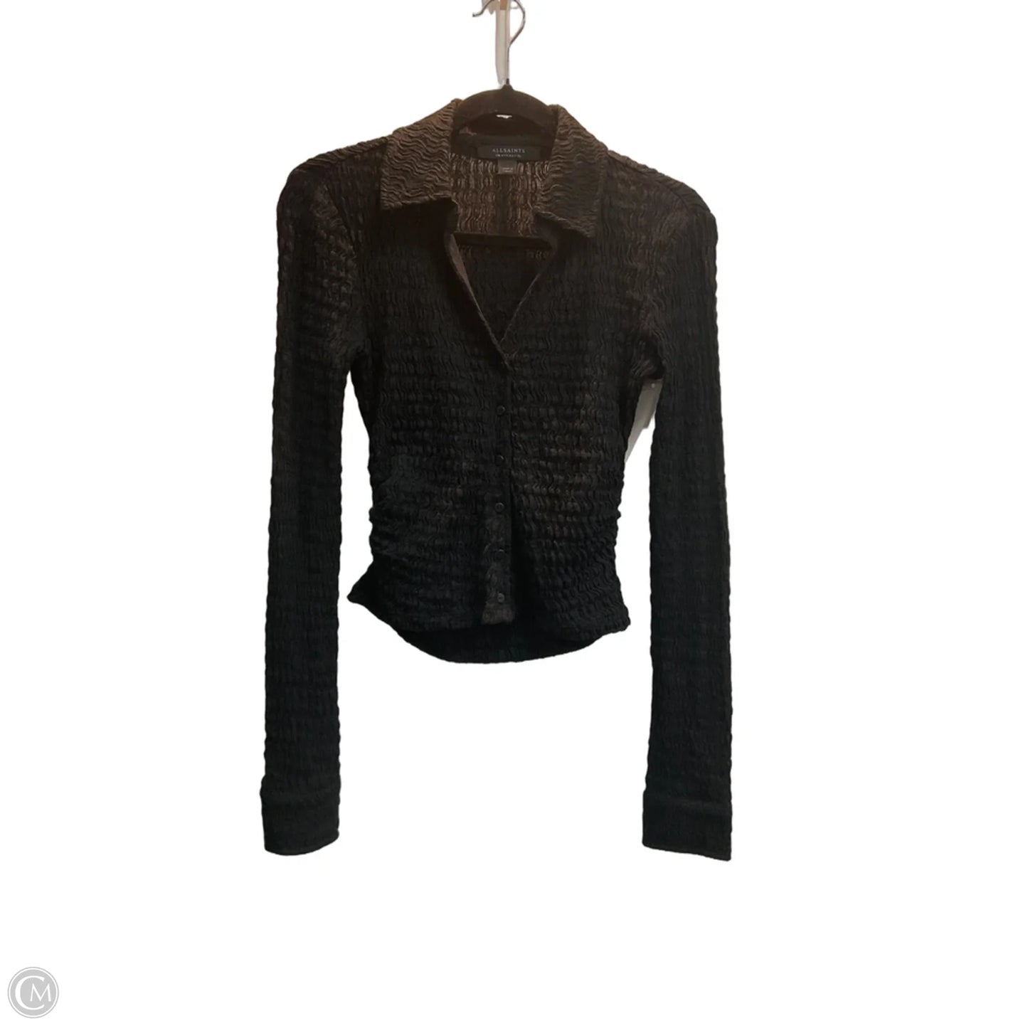 Top Long Sleeve Designer By All Saints In Black, Size: Xs
