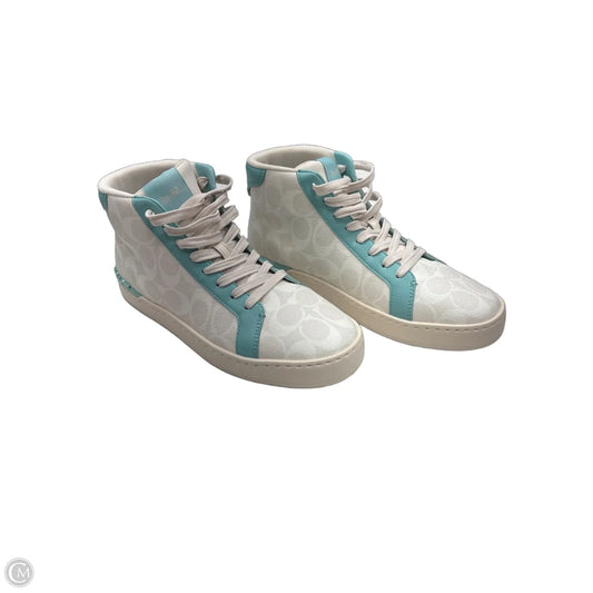 Shoes Designer By Coach In Blue & White, Size: 9