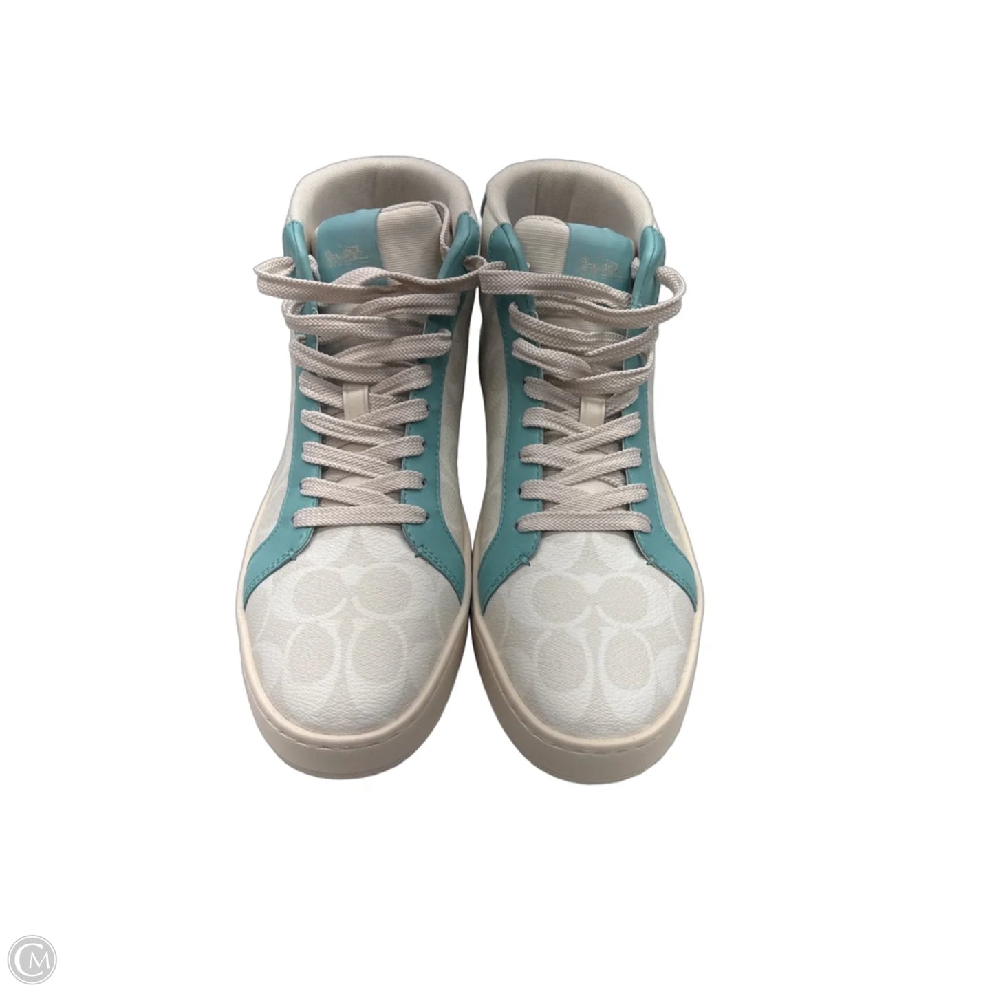 Shoes Designer By Coach In Blue & White, Size: 9