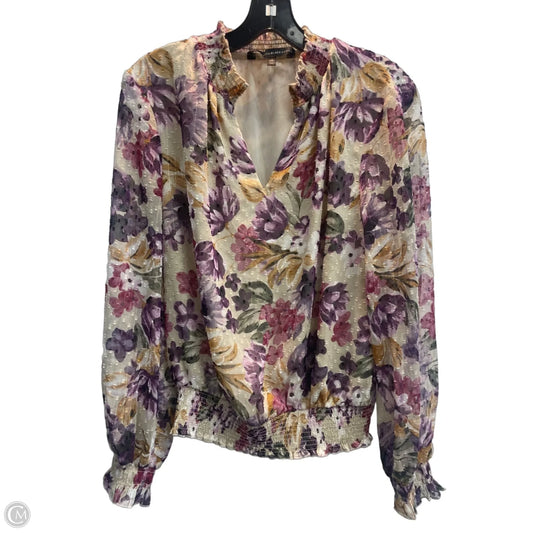 Blouse Long Sleeve By White House Black Market In Floral Print, Size: S