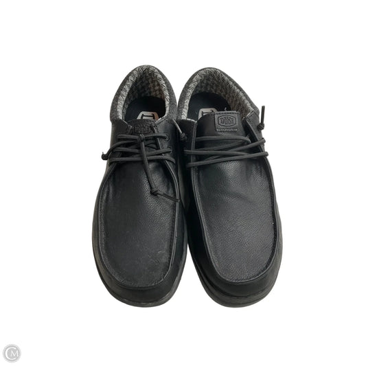 Shoes Flats By Hey Dude In Black, Size: 11.5