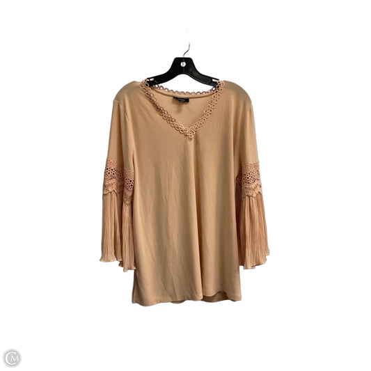 Top Long Sleeve By Alfani In Peach, Size: L