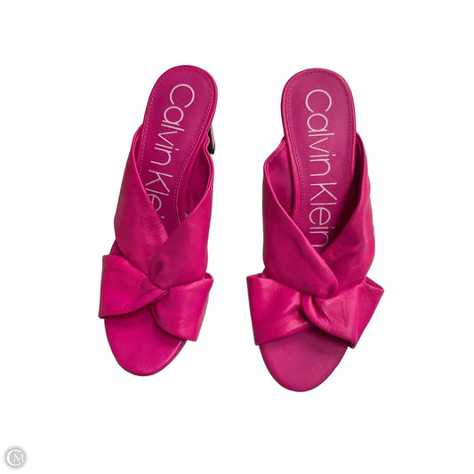 Sandals Heels Kitten By Calvin Klein In Pink, Size: 7