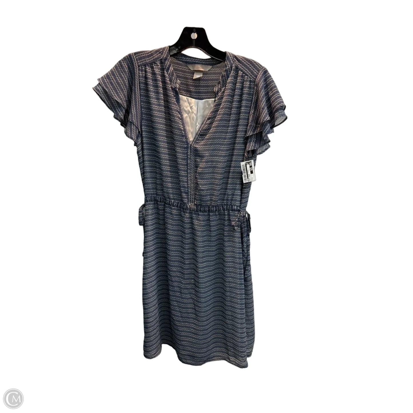 Dress Casual Midi By H&m In Blue & Cream, Size: S