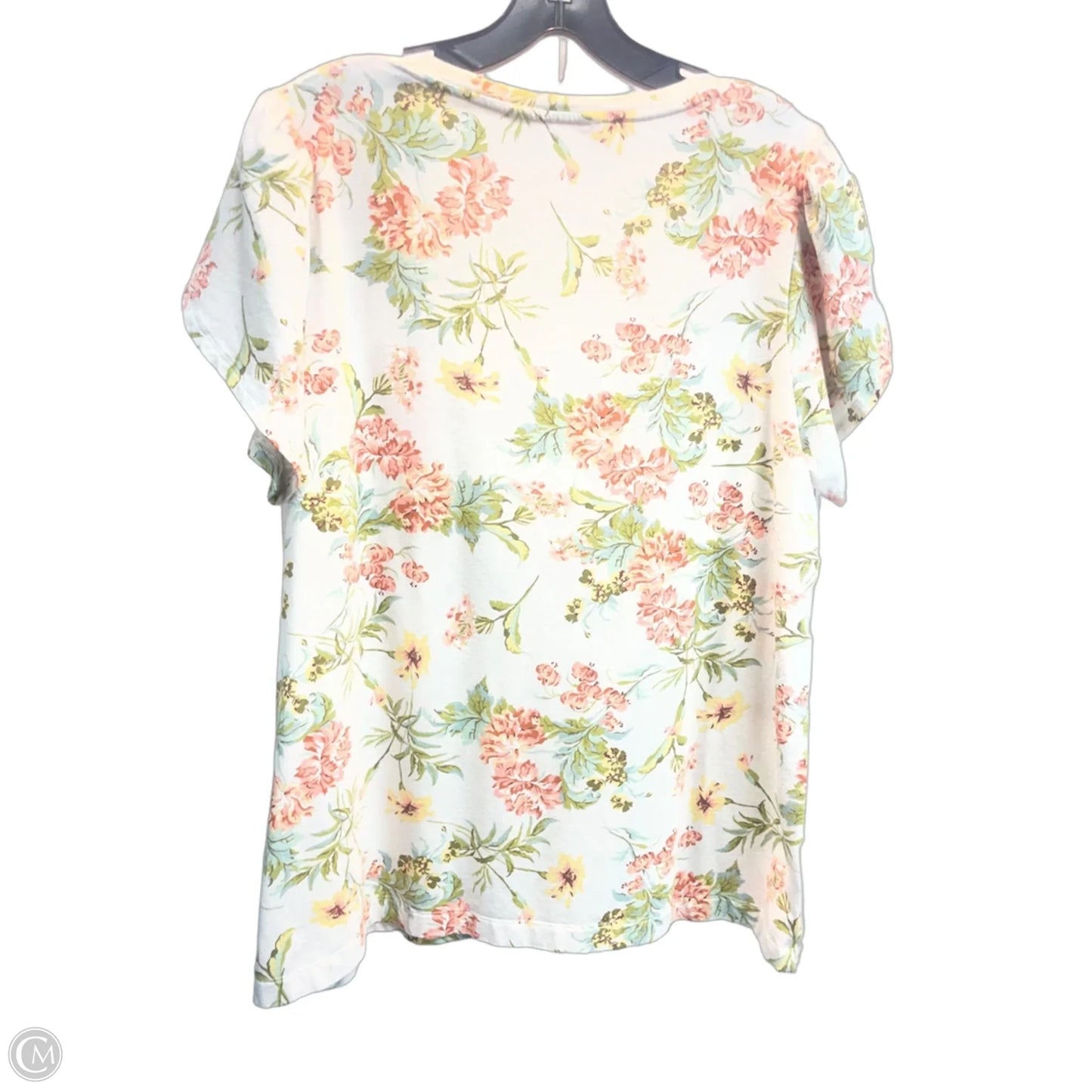 Top Short Sleeve By Lc Lauren Conrad In Floral Print, Size: Xl