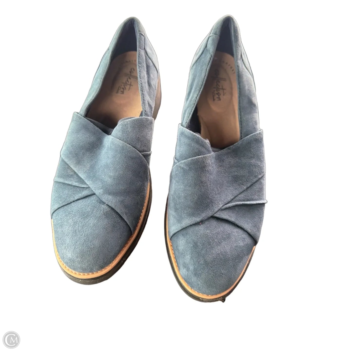 Shoes Heels Wedge By Clarks In Blue, Size: 8.5