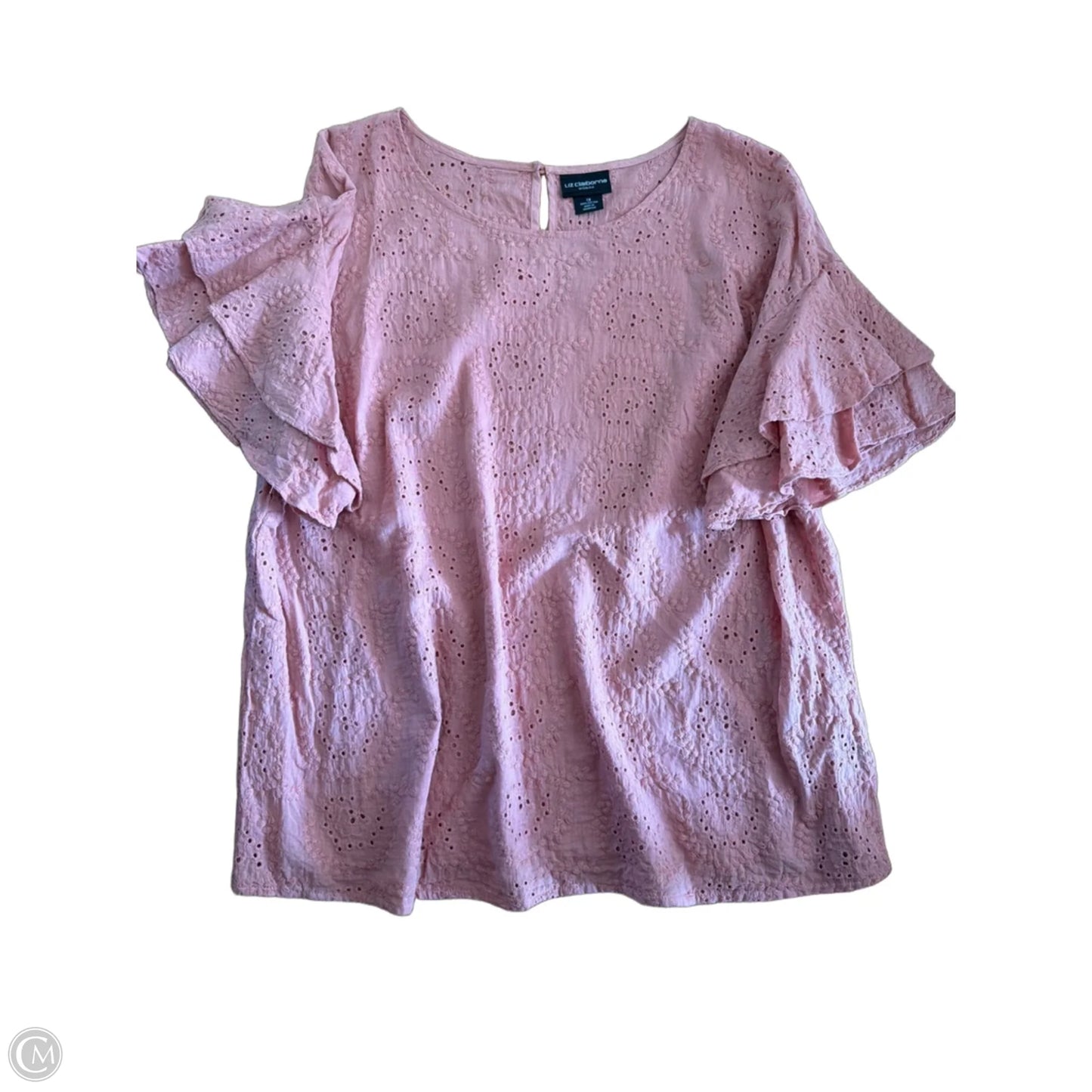 Top Short Sleeve By Liz Claiborne In Pink, Size: 1x