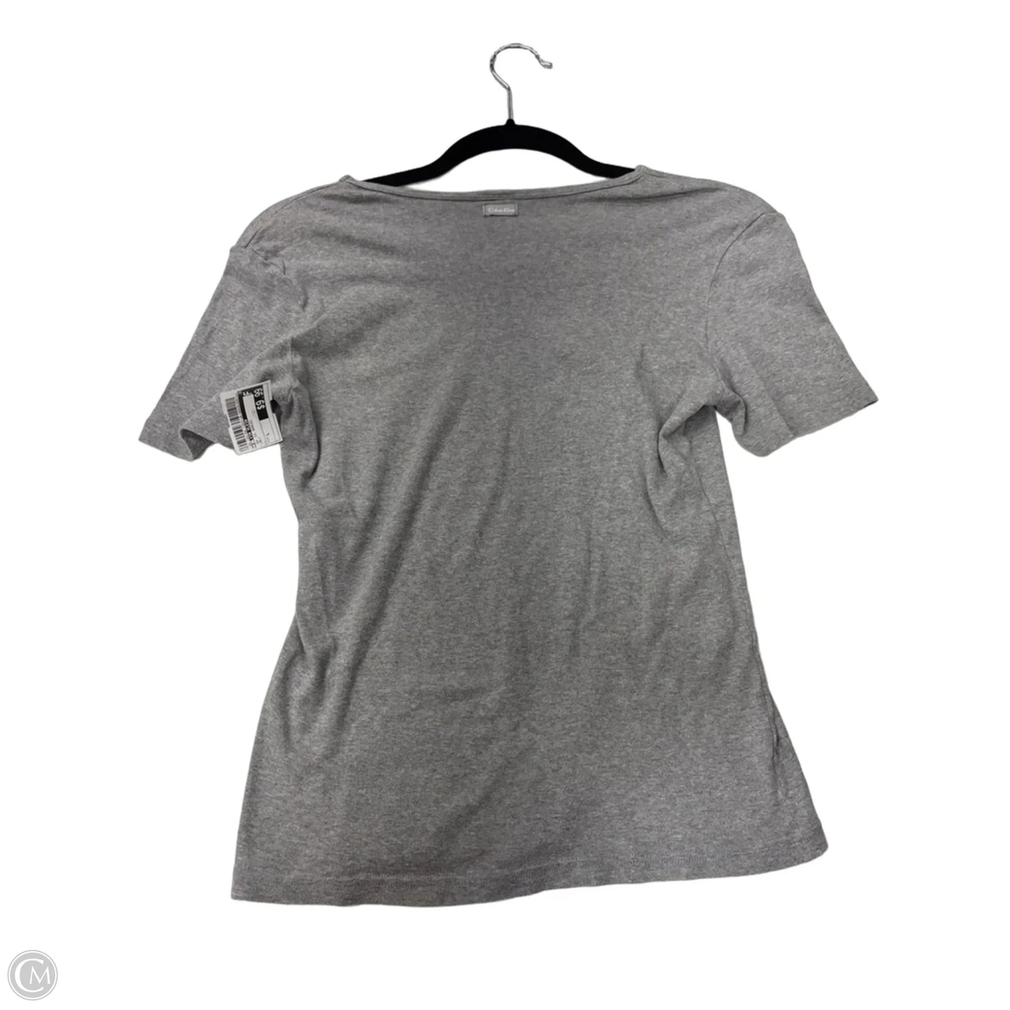 Top Short Sleeve Basic By Calvin Klein In Grey, Size: L