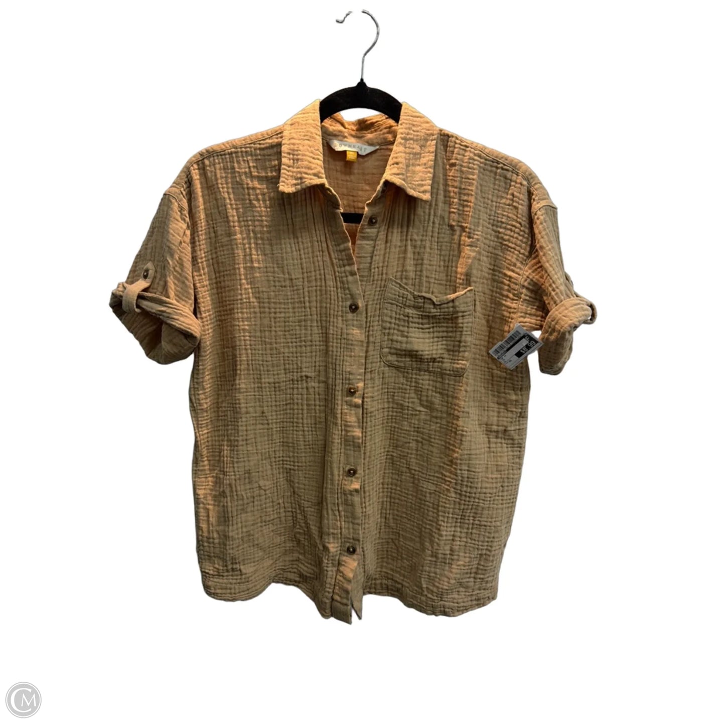 Top Short Sleeve By Downeast In Tan, Size: Xs