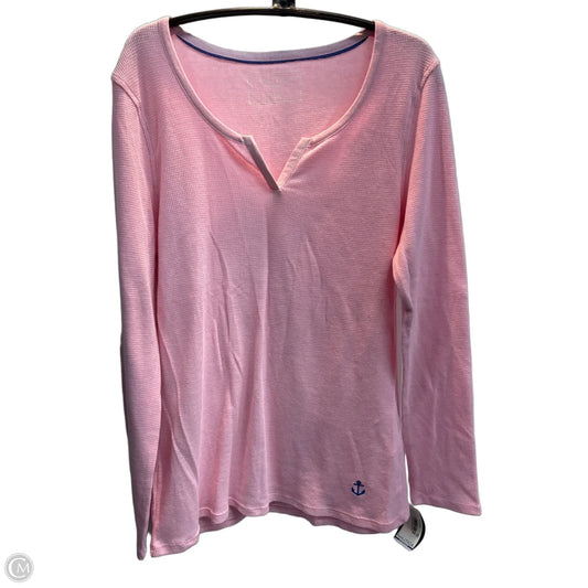 Top Long Sleeve Basic By Nautica In Pink, Size: L