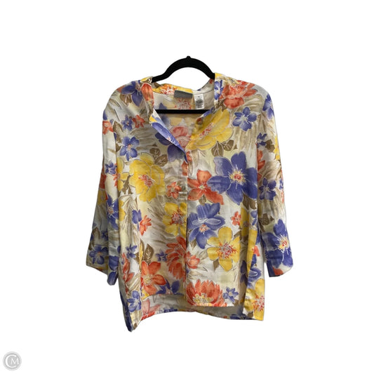 Top Long Sleeve By Alfred Dunner In Floral Print, Size: Lp