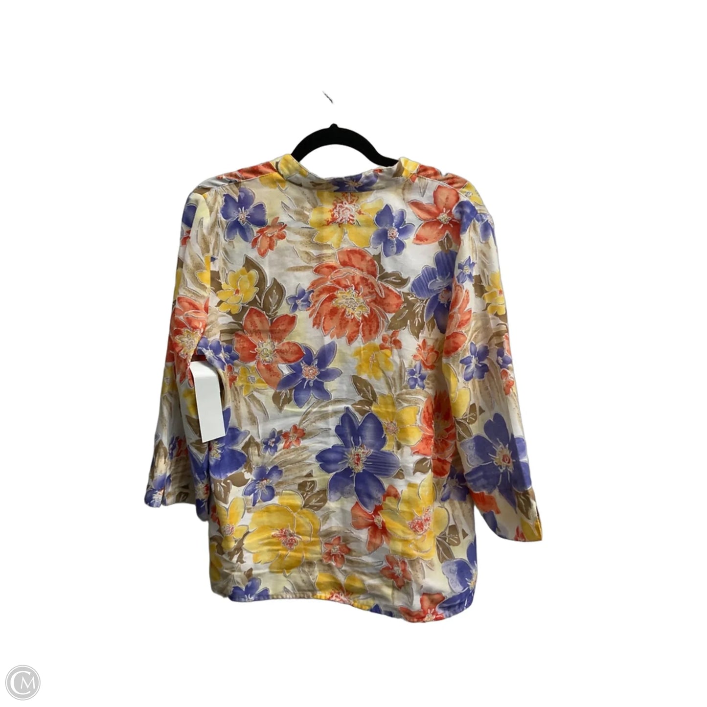 Top Long Sleeve By Alfred Dunner In Floral Print, Size: Lp