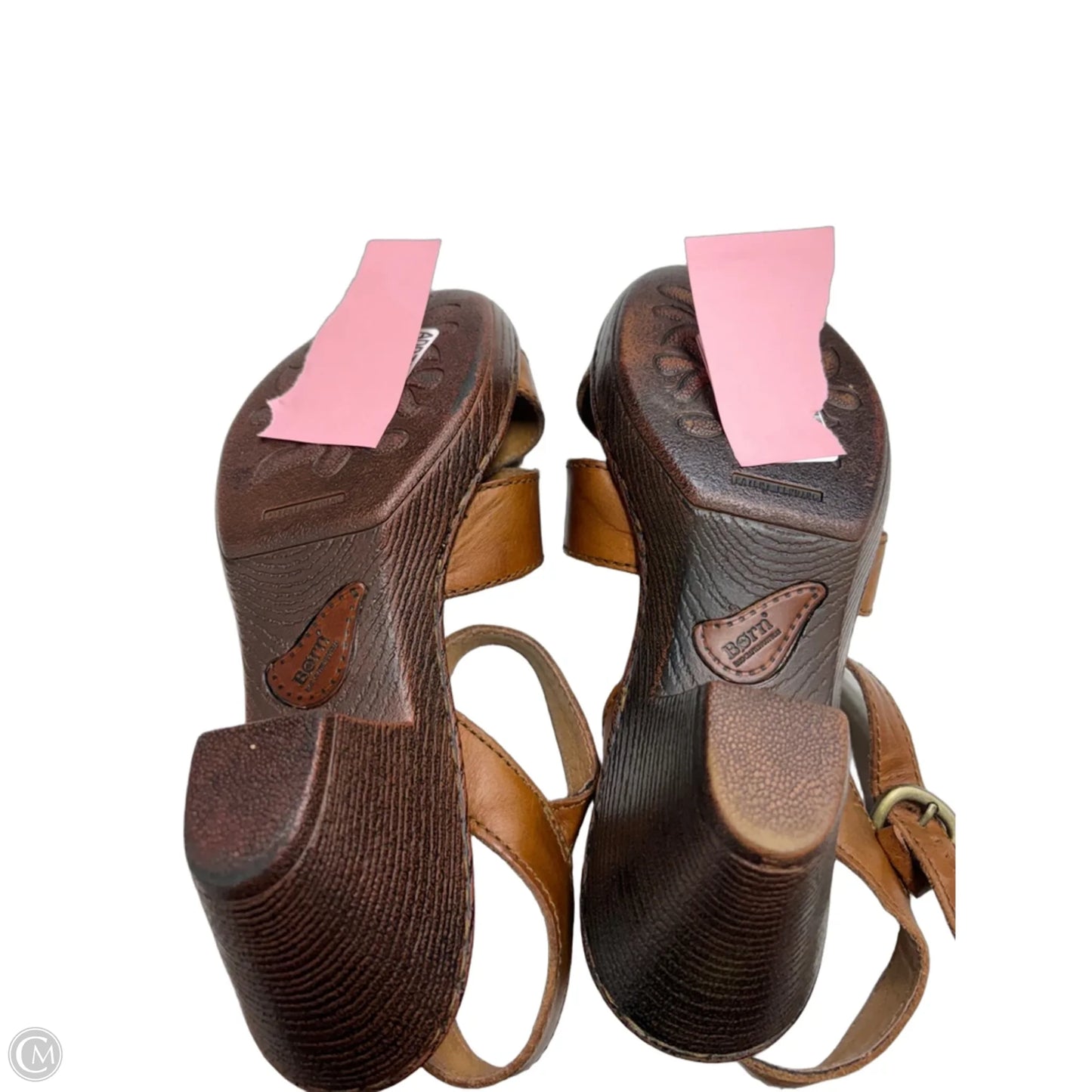 Sandals Heels Block By Born In Brown, Size: 10