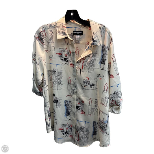 Blouse Designer By Karl Lagerfeld In Multi-colored, Size: M