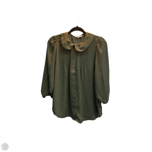 Blouse Short Sleeve By Clothes Mentor In Polkadot Pattern, Size: M