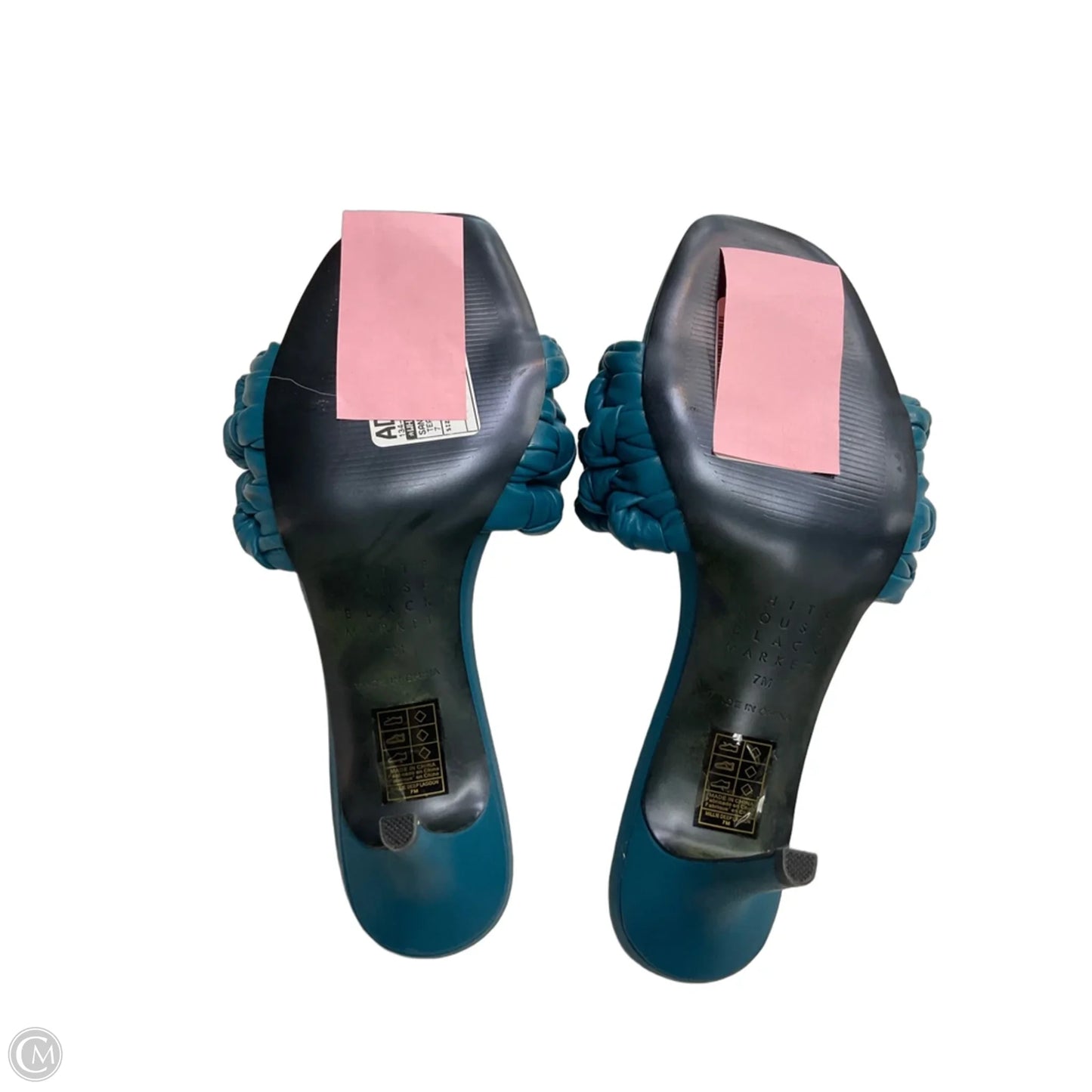 Sandals Heels Kitten By White House Black Market In Teal, Size: 7