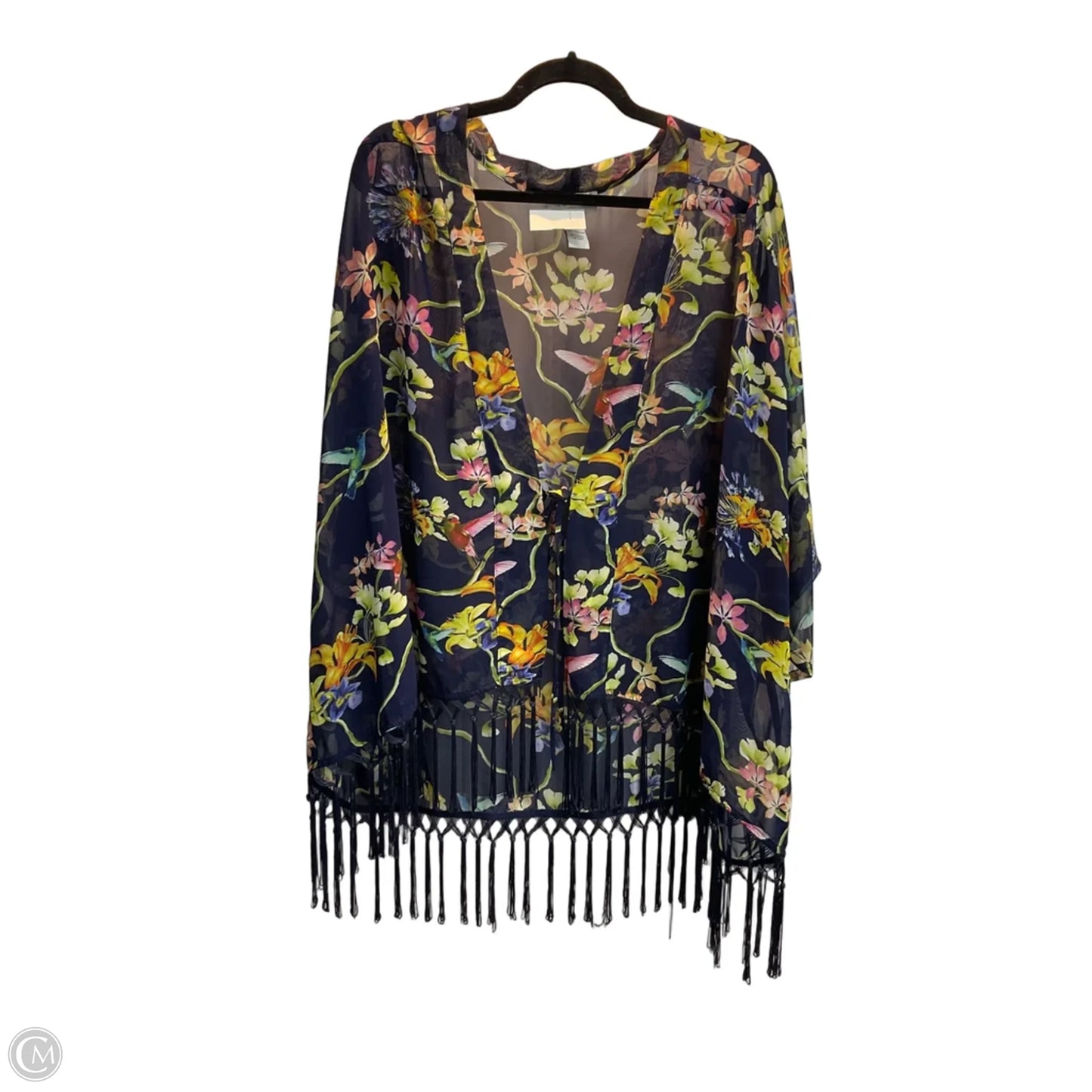 Swimwear Cover-up By Carmen By Carmen Marc Valvo In Floral Print, Size: Xl
