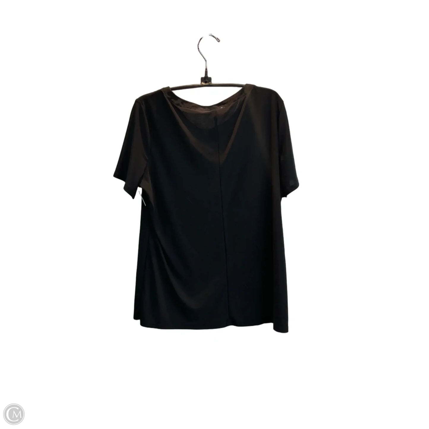 Top Short Sleeve By Ava James In Black, Size: L