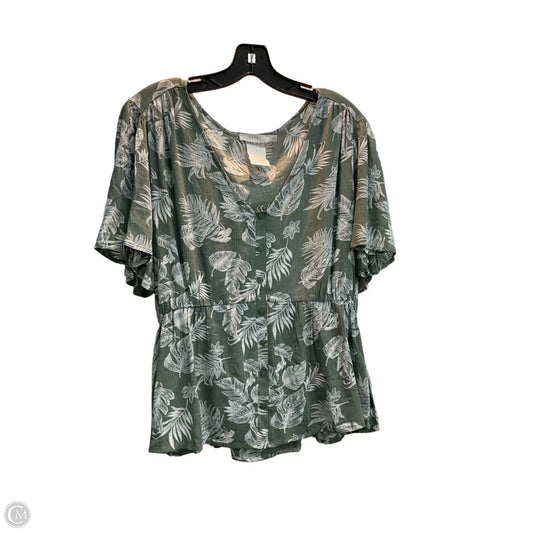 Top Short Sleeve By Lush In Green, Size: L
