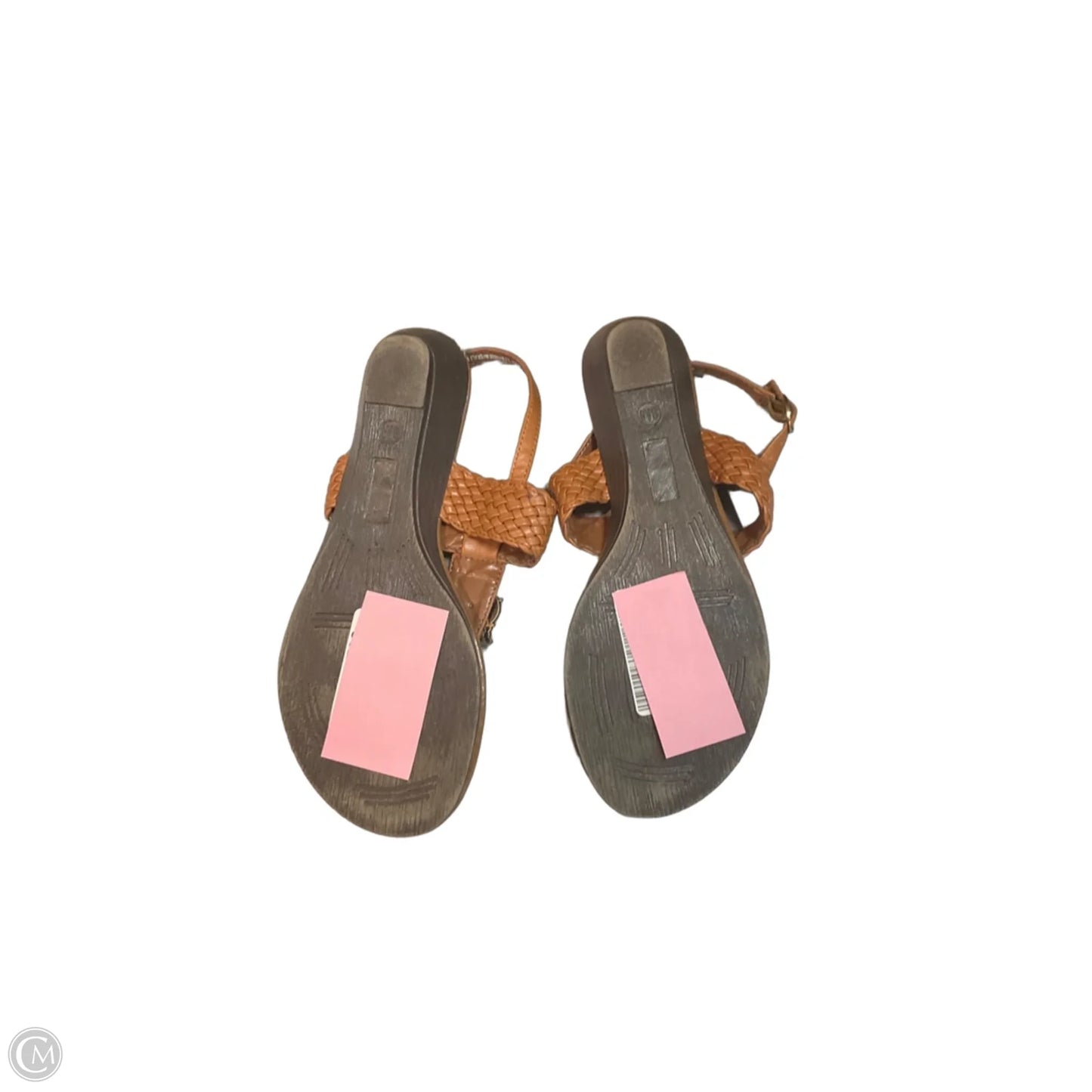 Sandals Heels Wedge By Nicole In Tan, Size: 8