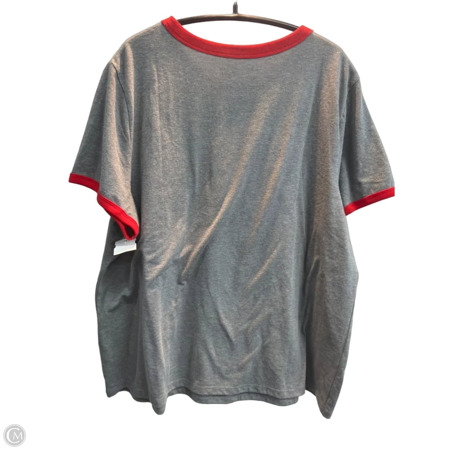 Top Short Sleeve By Nfl In Grey & Red, Size: Xl