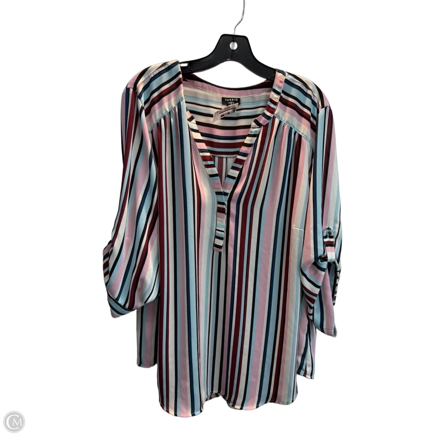 Top Short Sleeve By Torrid In Striped Pattern, Size: 3x