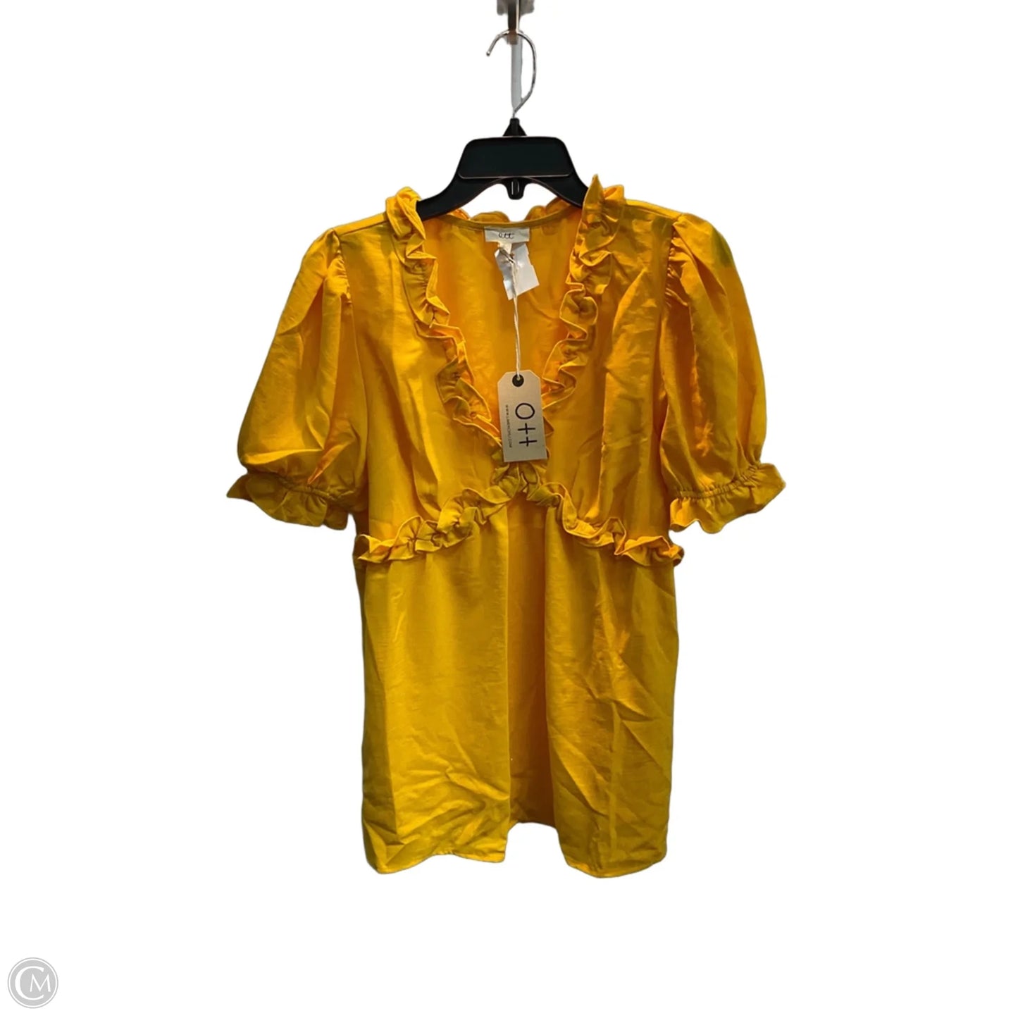 Top Short Sleeve By Clothes Mentor In Yellow, Size: Xl