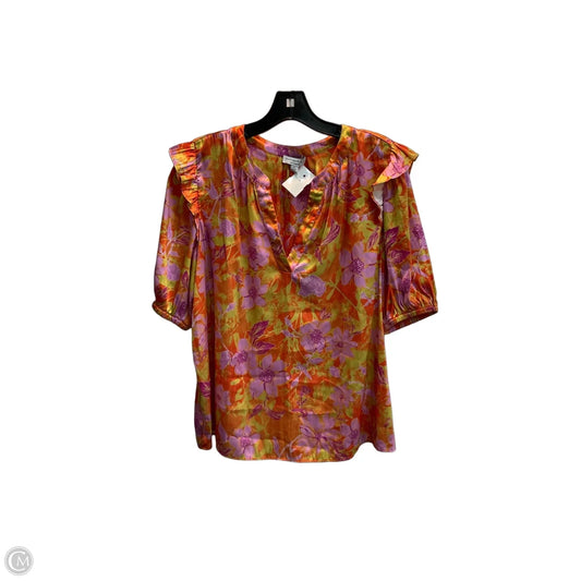 Blouse Short Sleeve By Current Air In Floral Print, Size: L
