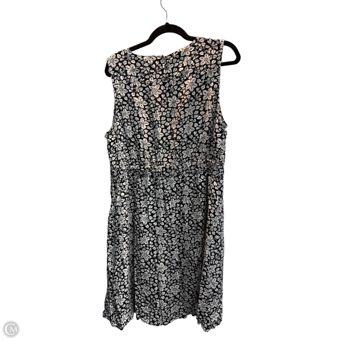 Dress Casual Midi By Christopher And Banks In Black & White, Size: L