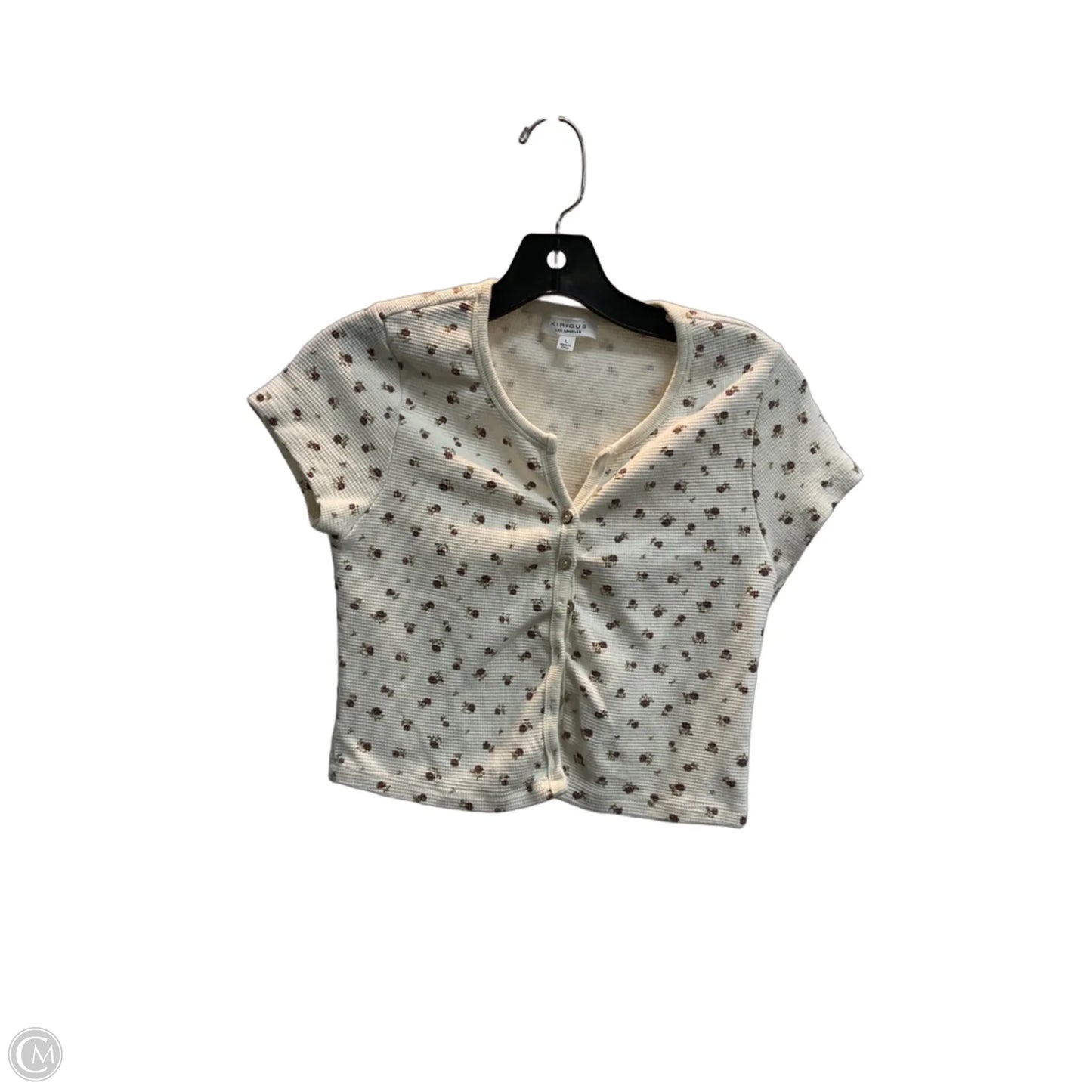 Top Short Sleeve By Kirious In Floral Print, Size: L