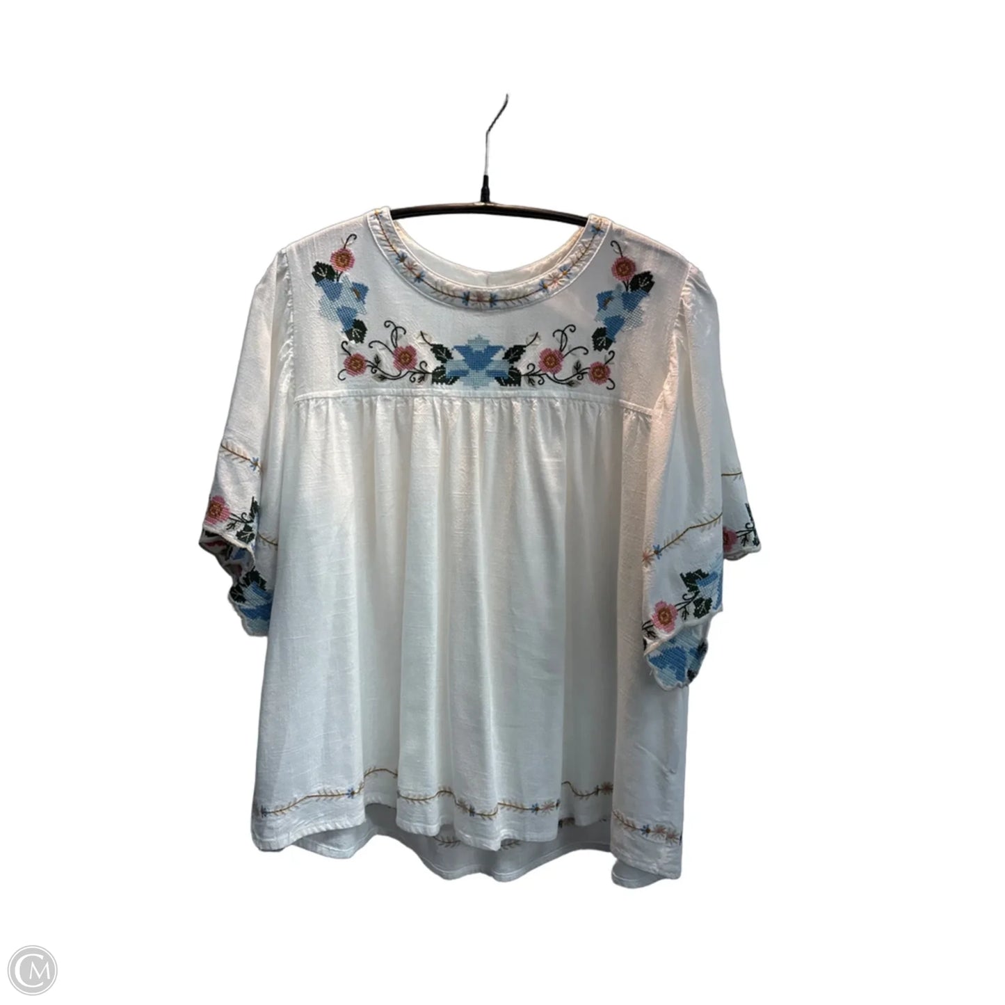 Top Short Sleeve By Solitaire In Floral Print, Size: Xl