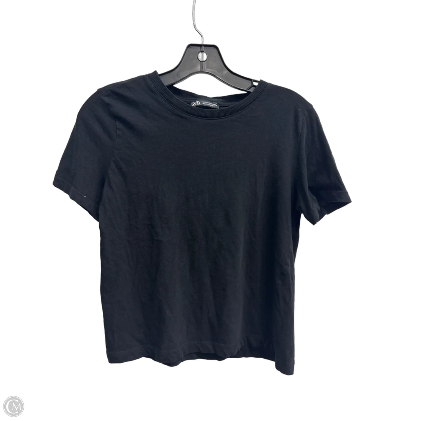 Top Short Sleeve Basic By Zara In Black, Size: M