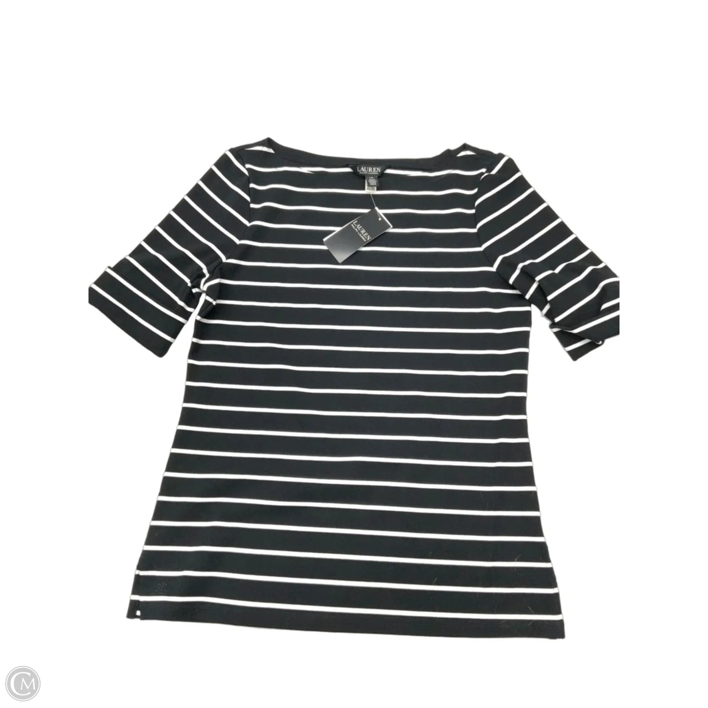 Top Short Sleeve By Lauren By Ralph Lauren In Striped Pattern, Size: L