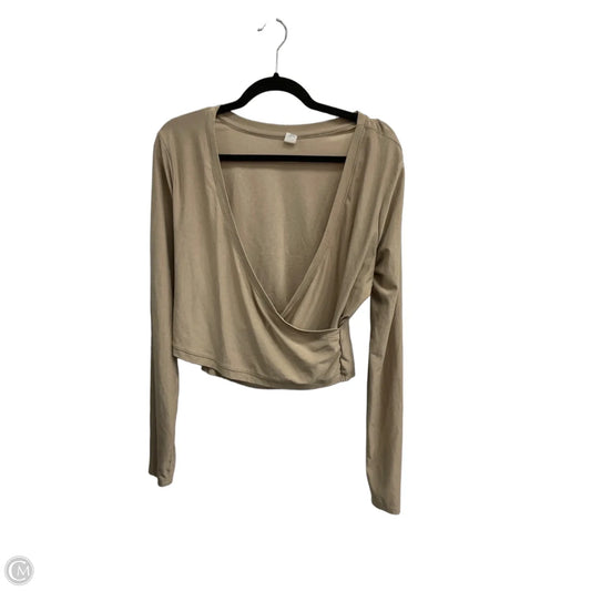 Athletic Top Long Sleeve Crewneck By Old Navy In Tan, Size: L