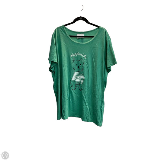Top Short Sleeve By Croft And Barrow In Green, Size: 4x