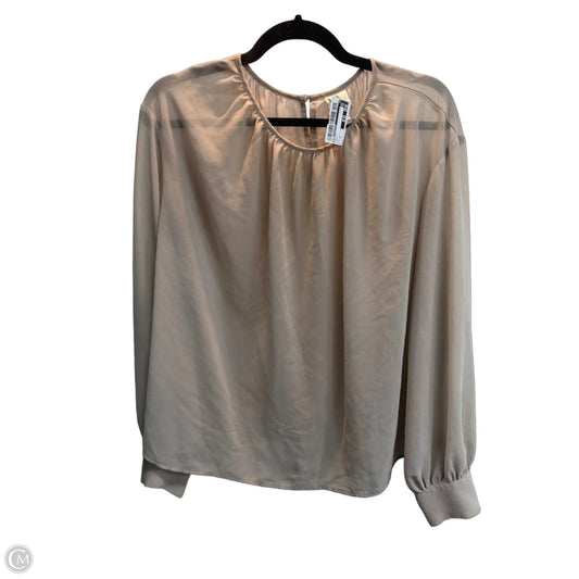 Top Long Sleeve By Worthington In Taupe, Size: Xl
