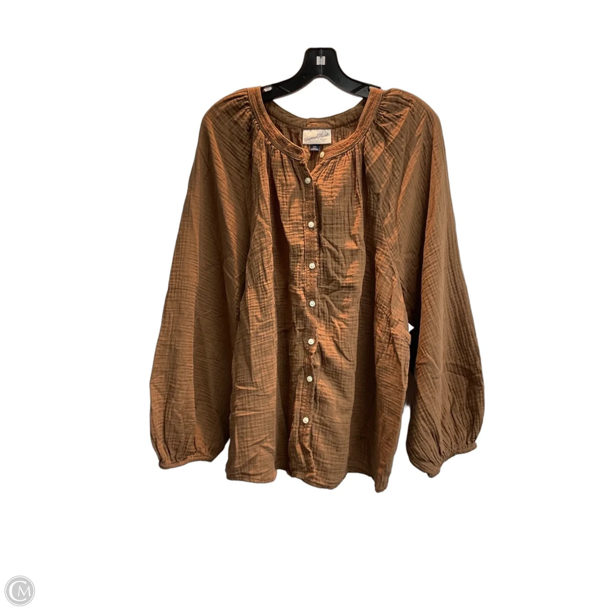 Top Long Sleeve By Universal Thread In Brown, Size: Xxl