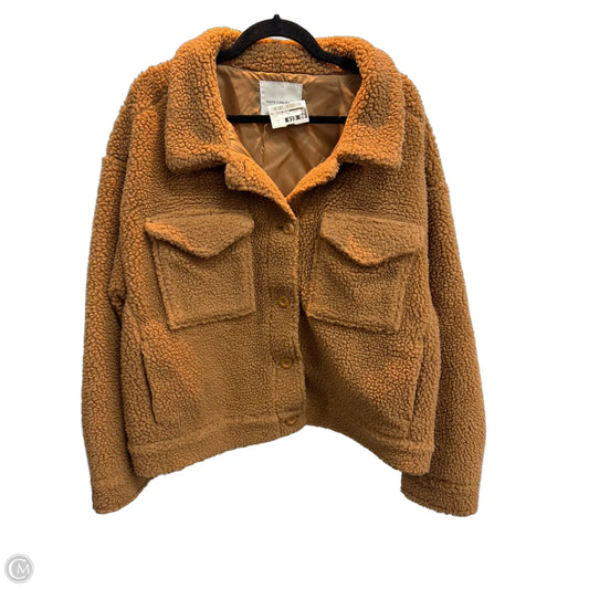 Jacket Faux Fur & Sherpa By American Eagle In Brown, Size: Xl