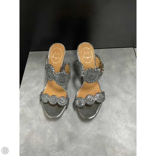 Sandals Heels Wedge By Jack Rogers In Silver, Size: 5.5