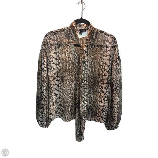 Blouse Long Sleeve By Inc In Animal Print, Size: Xs