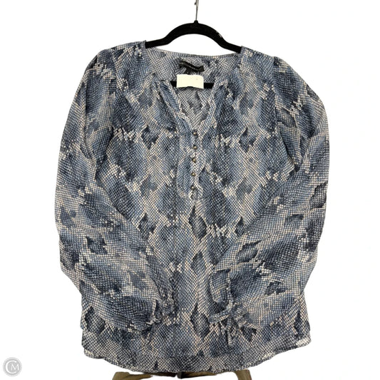 Blouse Long Sleeve By White House Black Market In Blue, Size: Xs