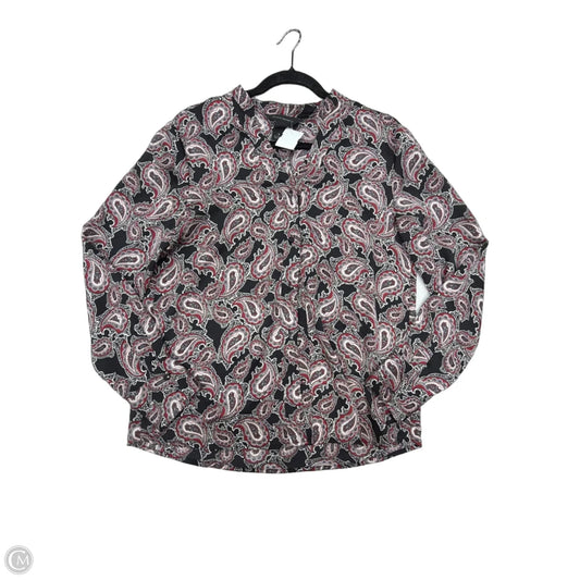 Blouse Long Sleeve By Investments In Paisley Print, Size: S