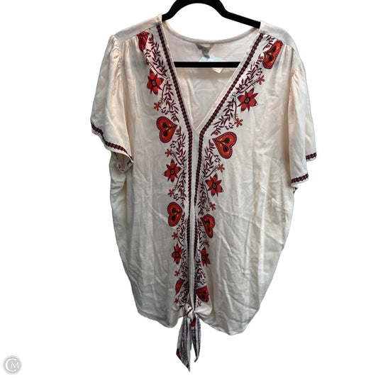 Top Short Sleeve By Cato In Floral Print, Size: 3x