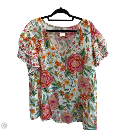 Top Short Sleeve By Rachel Zoe In Multi-colored, Size: 3x