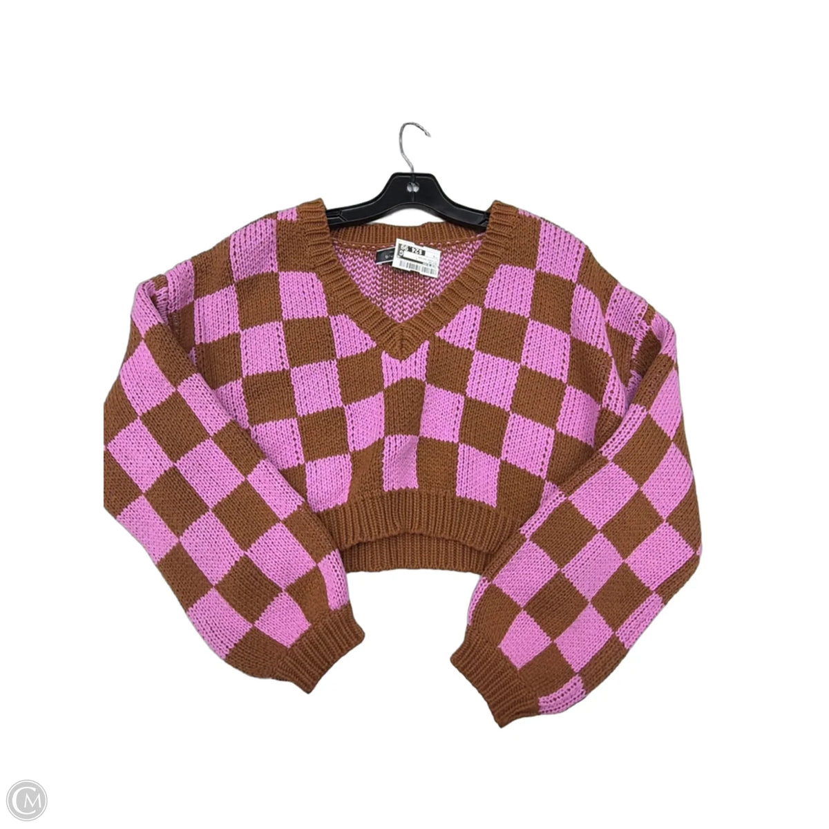 Sweater By Blue Blush In Checkered Pattern, Size: S