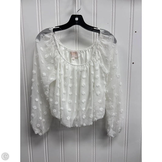 Blouse Long Sleeve By Francesca’s In White, Size: S