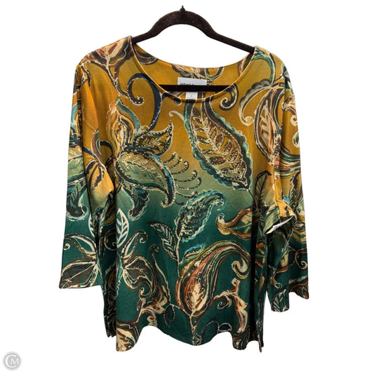 Top Long Sleeve By Alfred Dunner In Multi-colored, Size: Xl