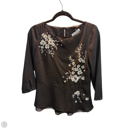 Blouse Long Sleeve By White House Black Market In Black, Size: S