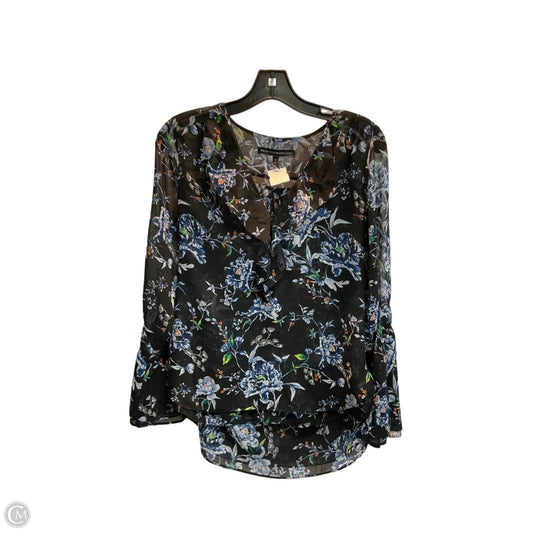 Blouse Long Sleeve By White House Black Market In Floral Print, Size: Xs